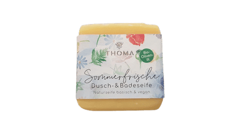 Olivenölseife mit Kakaobutter – Sommerfrische – Thoma 100 g