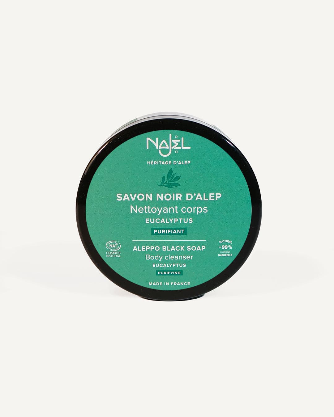 Aleppo schwarze Seife mit Eukalyptus – Körperpeeling – Najel 180 g