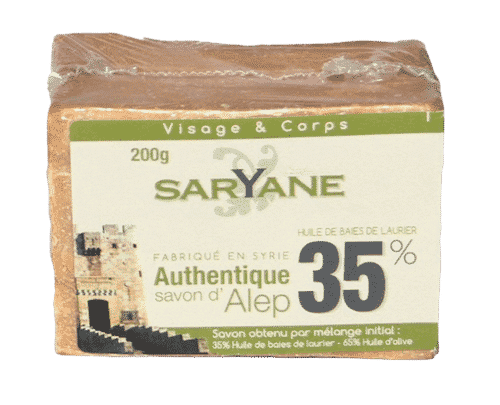 Aleppo Seife mit 35% Lorbeeröl und 65% Olivenöl – Saryane 190 g
