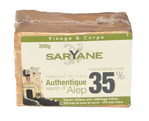 Aleppo Seife mit 35% Lorbeeröl und 65% Olivenöl – Saryane 190 g