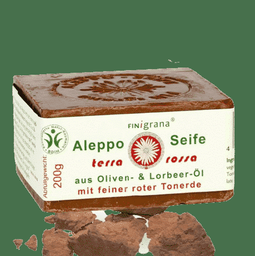 Aleppo Seife rote Erde – Peelingseife – Pearl & Finigrana 200 g — weitere Ansicht