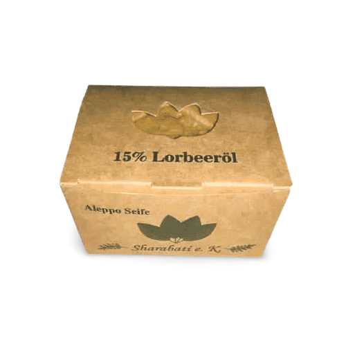 Aleppo Seife – 15 % Lorbeeröl – Sharabati ca. 160 g
