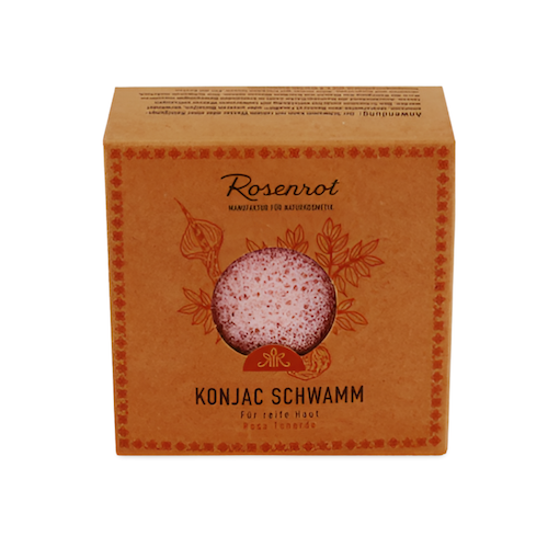 Konjac Schwamm – Rosa Tonerde – Rosenrot