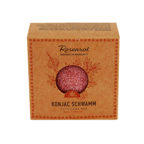 Konjac Schwamm – Rote Tonerde – Rosenrot